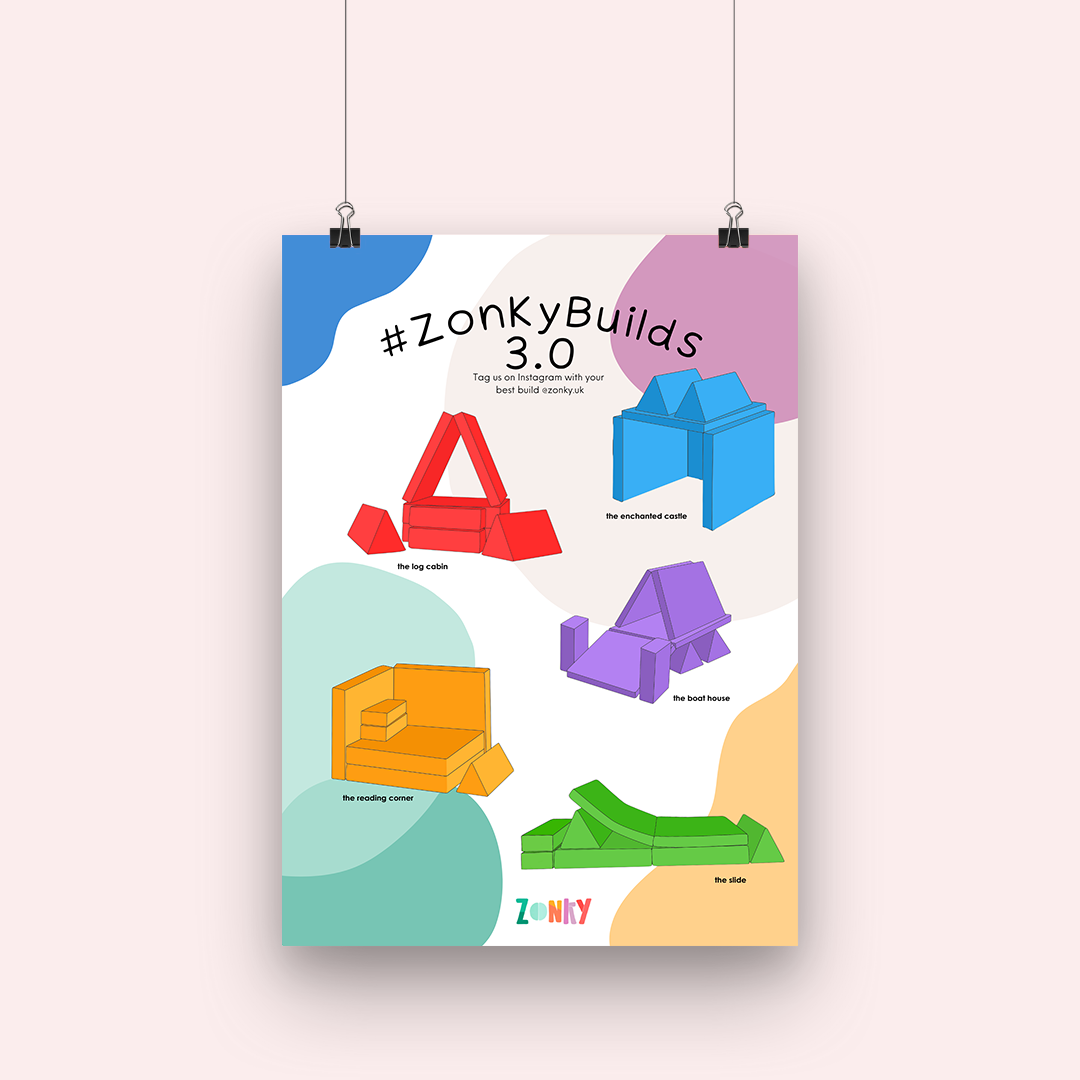 Zonky Builds 3.0 Poster | Build Kids Sofa | Play Sofa Recreation